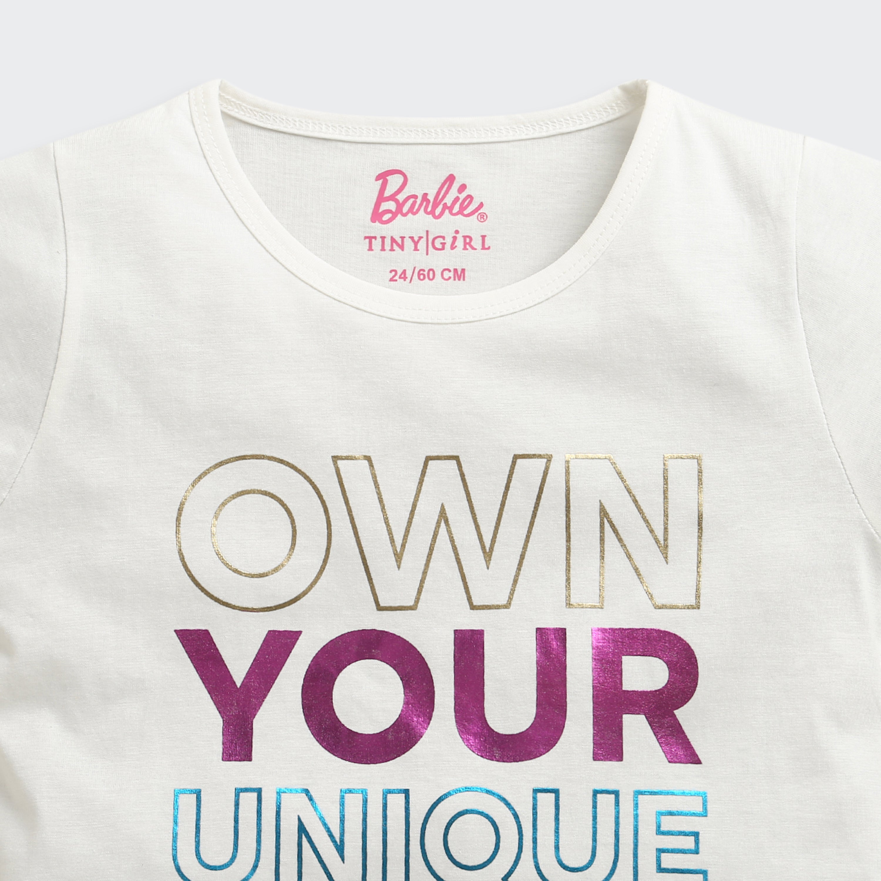 White Barbie Quote Tee – Dream-Inspired Casual Top
