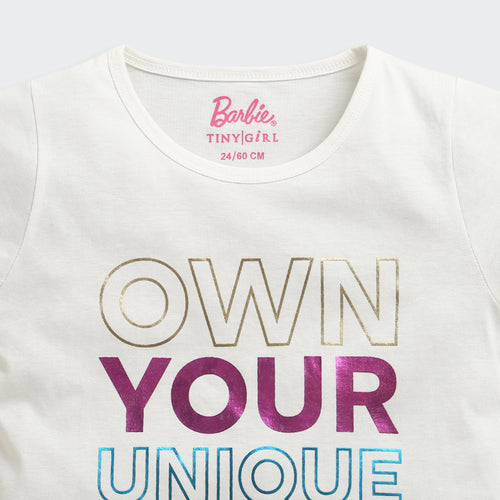 Barbie White Quote Casual Tee BATP2120
