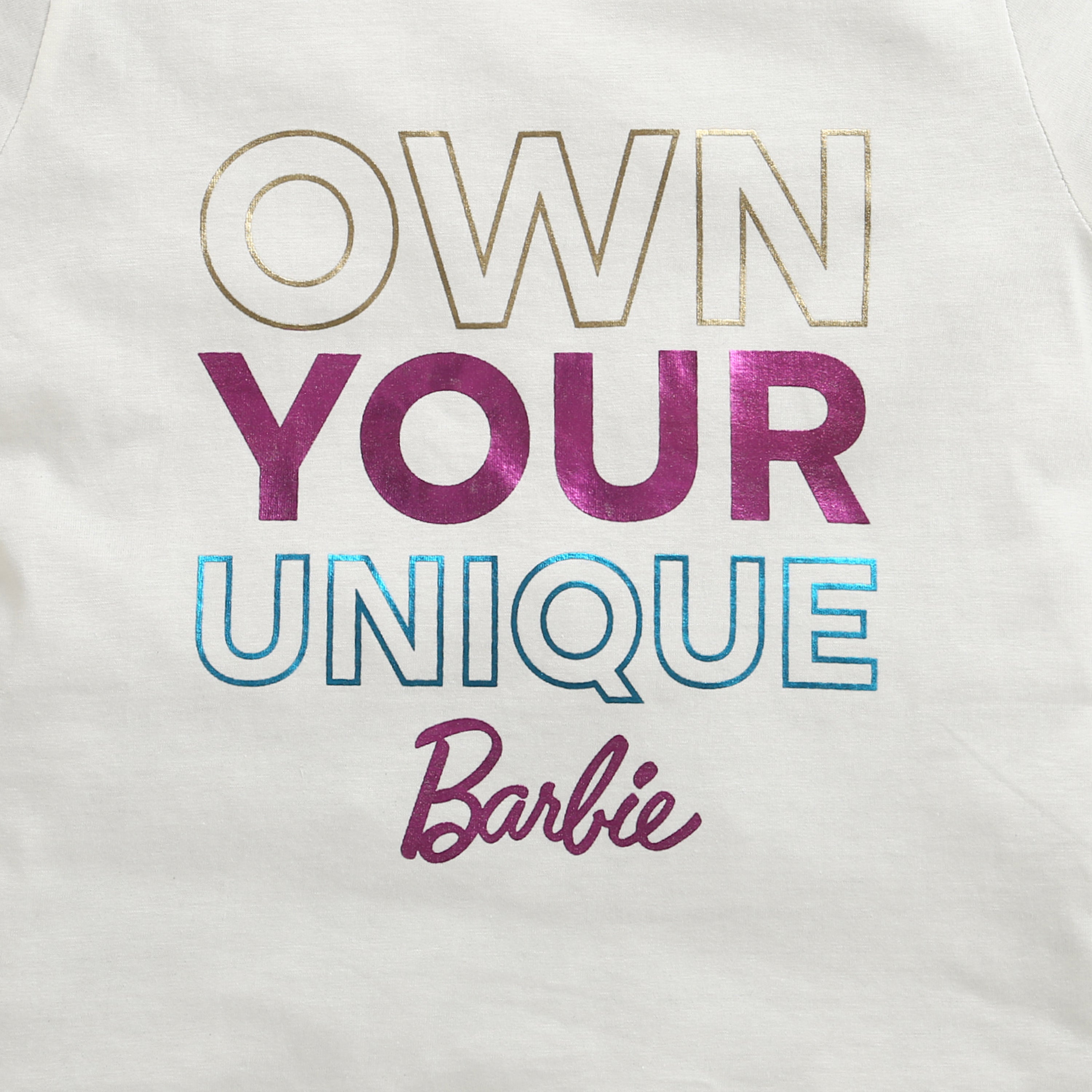 White Barbie Quote Tee – Dream-Inspired Casual Top