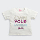White Barbie Quote Tee – Dream-Inspired Casual Top