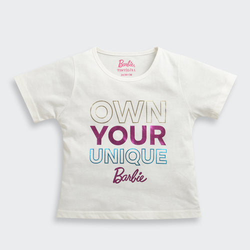 Barbie White Quote Casual Tee BATP2120