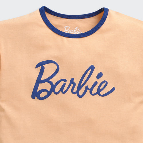 Barbie Peach Ringer T-Shirt BATP2092