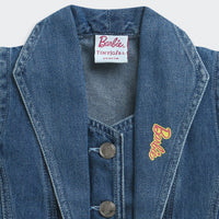 Barbie Blue Denim Sleeveless Blazer Vest For Girls | Trendy Layering Casual Wear | Kids | Tiny Girl India