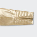 Barbie Gold Metallic Cropped Zip Jacket For Girls | Trendy Party Outerwear | Kids | Tiny Girl India