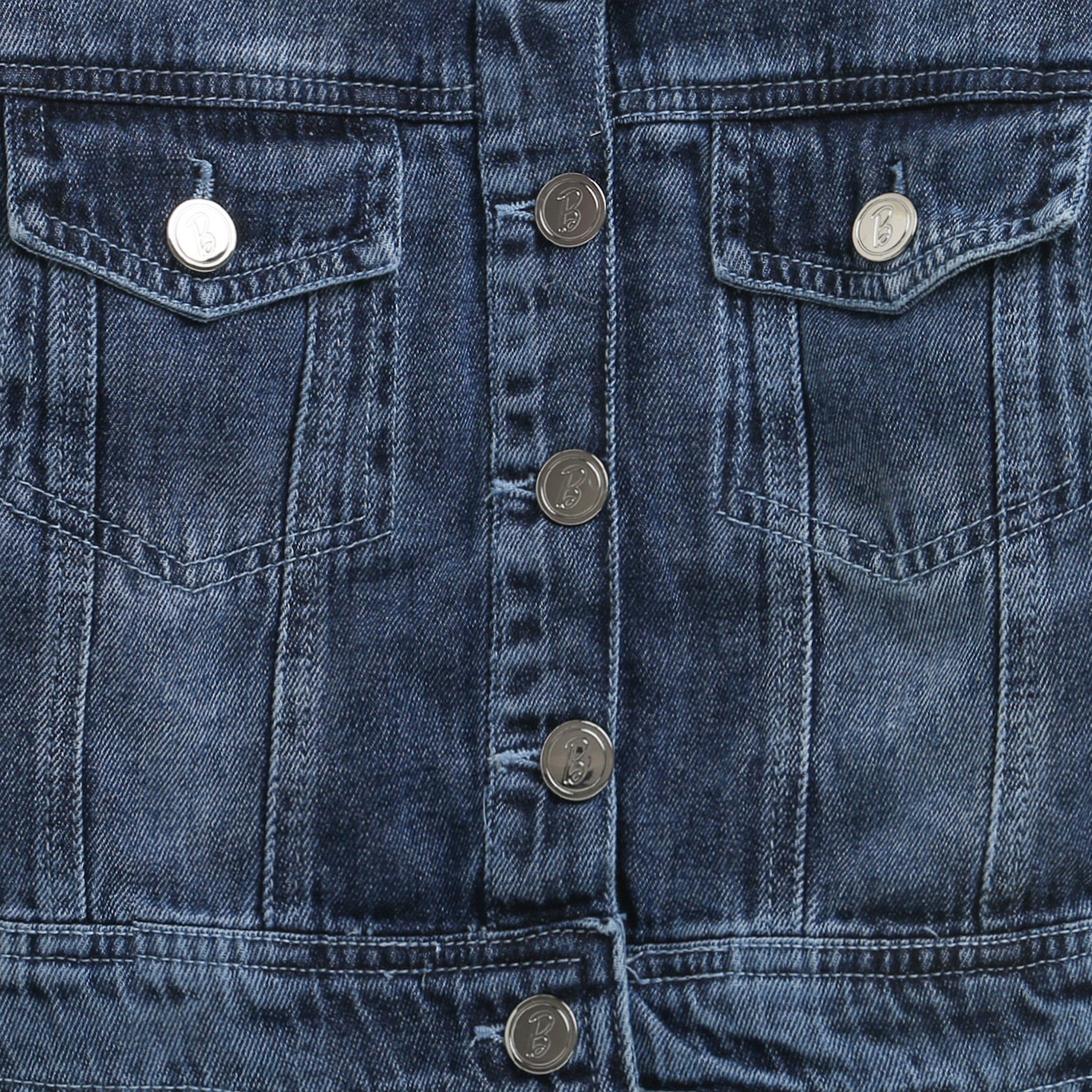 Barbie Dark Blue Classic Denim Jacket For Girls | Everyday Casual Outerwear | Kids | Tiny Girl India