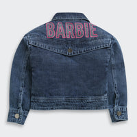 Barbie Dark Blue Classic Denim Jacket For Girls | Everyday Casual Outerwear | Kids | Tiny Girl India