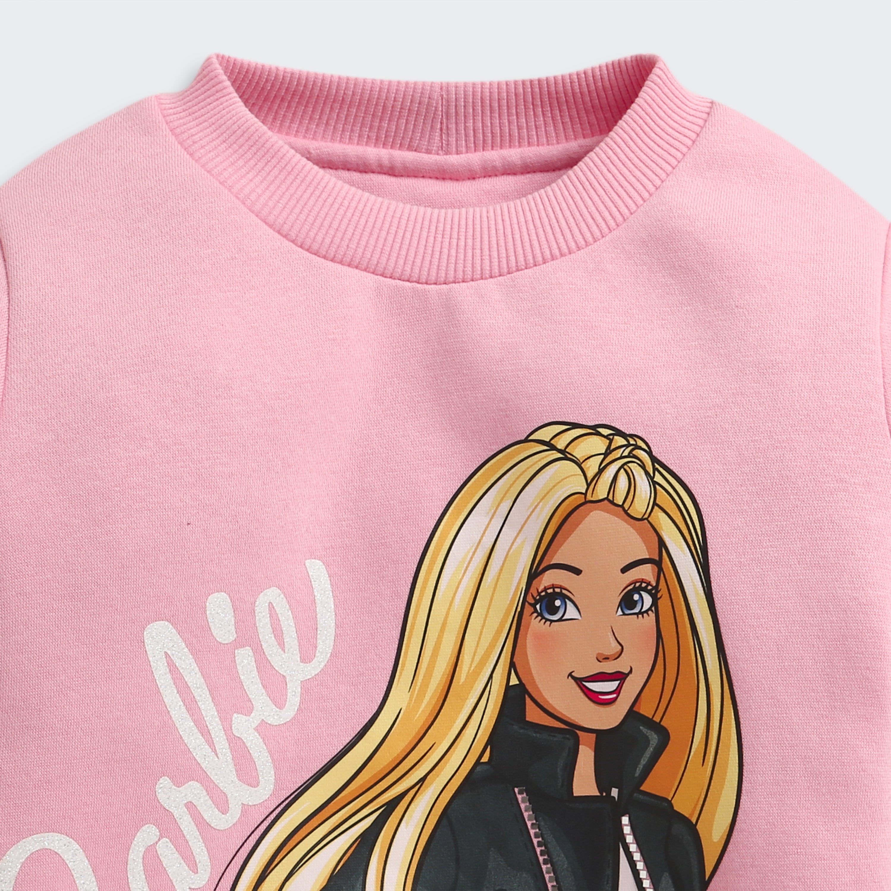 Pink Barbie Sweatshirt for Girls – Cozy Winter Wear