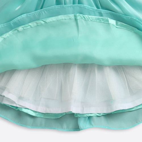 Barbie Satin Turquoise Green Party Dress BAF259