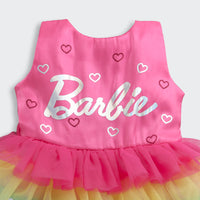Barbie Rainbow Tulle Layered Party Dress For Girls | Multicolor Birthday Frock | Kids | Tiny Girl India