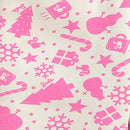 Girls White & Pink Printed Joggers | Festive Kids Track Pants | Cozy Cotton Lowers for Winter | Trendy Children's Loungewear | Buy Kids Winterwear India