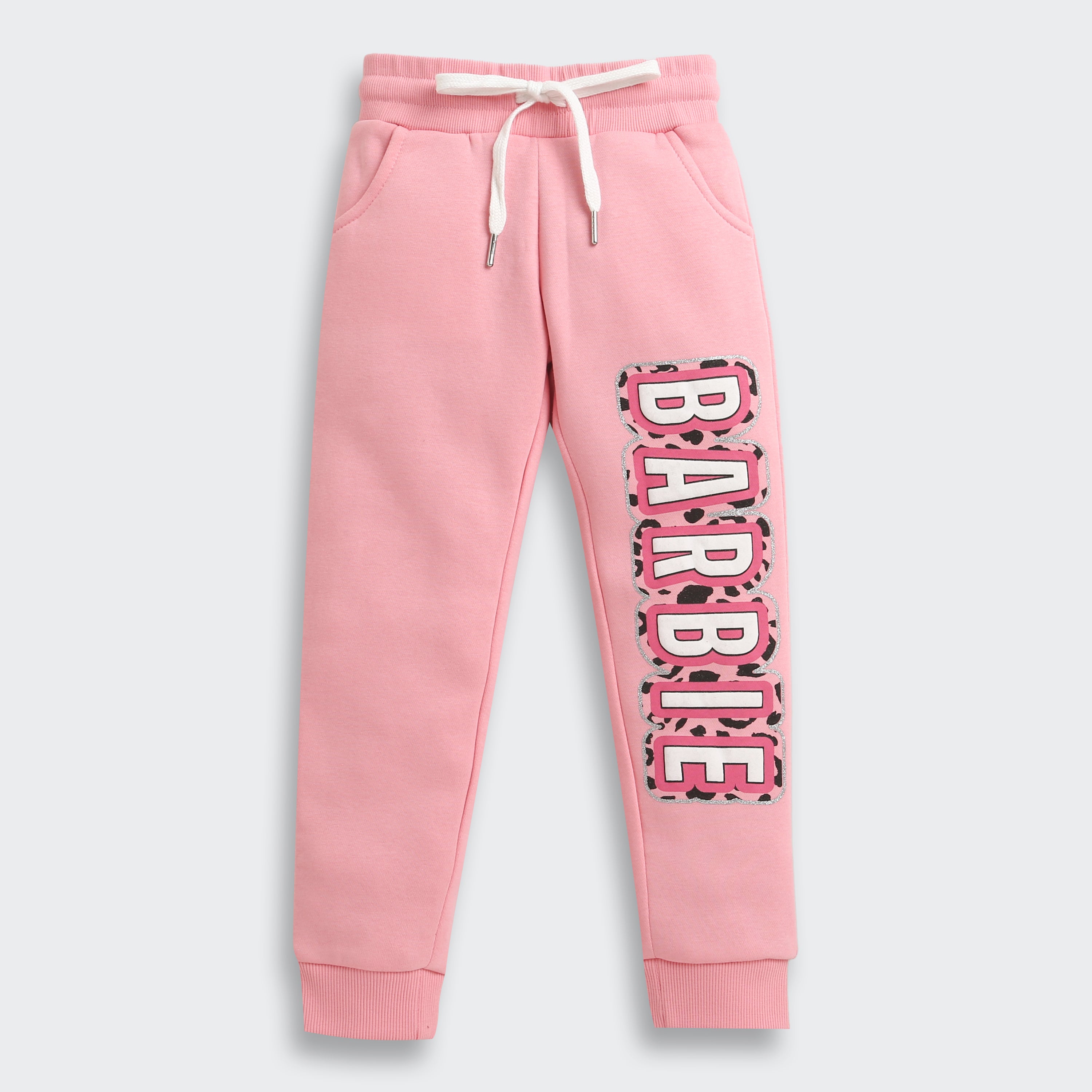Barbie Pink Joggers for Girls | Trendy Kids Track Pants | Cotton Lower for Daughters | Stylish Children's Activewear | Shop Barbie Collection India
