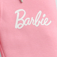 Barbie Light Pink Fleece Jogger Pants For Girls | Soft Winter Bottoms With Drawstring Waist | Kids | Tiny Girl India