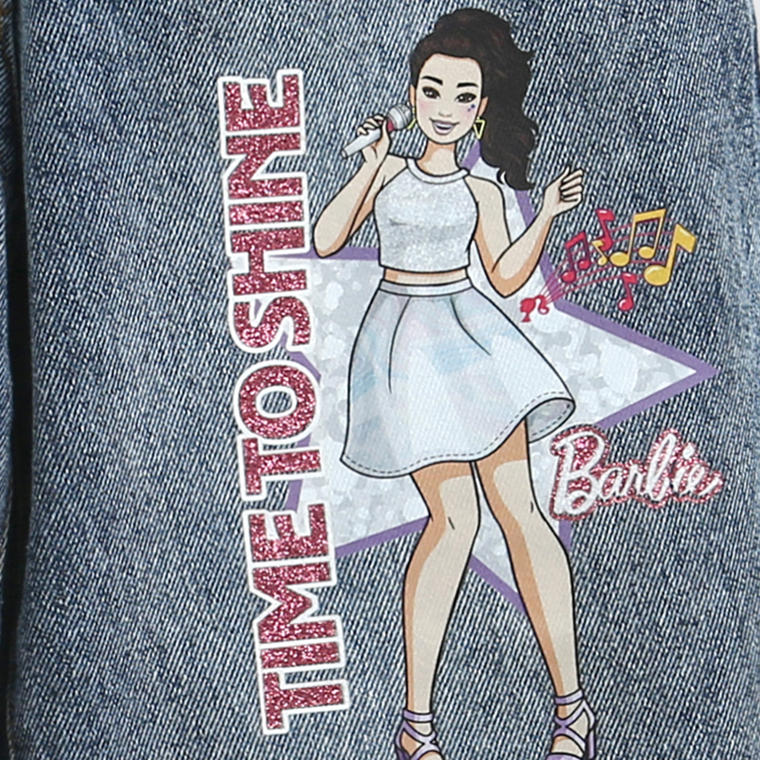 Barbie x Tiny Girl Character Print Jeans for Girls | Trendy Kidswea