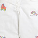 Barbie x Tiny Girl White Embroidered Jeans for Girls | Stylish Kidswear