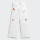 Barbie x Tiny Girl White Embroidered Jeans for Girls | Stylish Kidswear