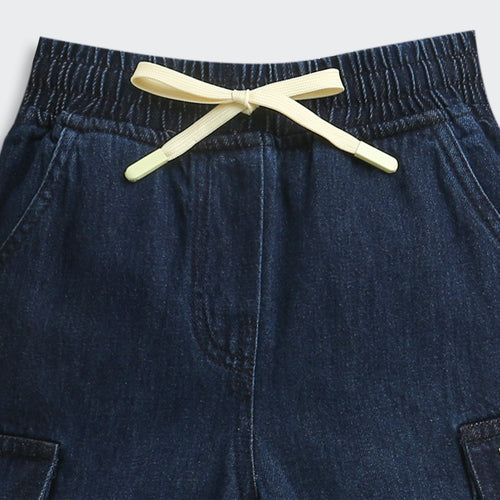 Barbie Dark Blue Wide-Leg Denim Cargo Pants BAP555