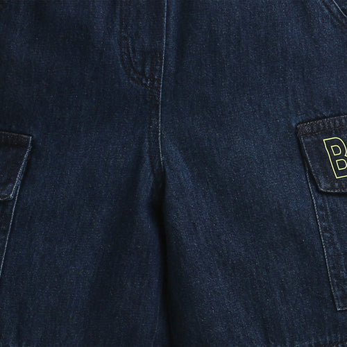 Barbie Dark Blue Wide-Leg Denim Cargo Pants BAP555