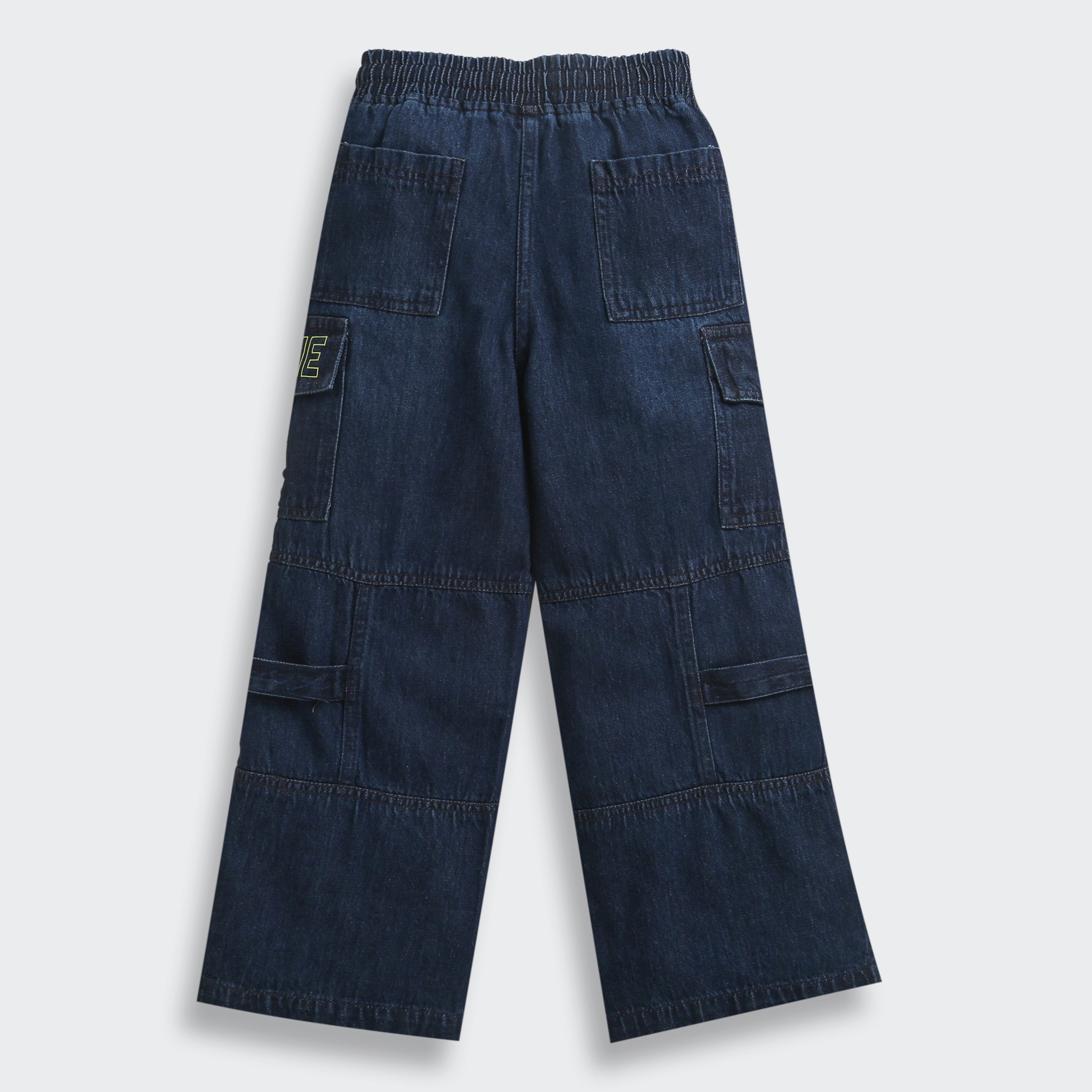 Barbie Dark Blue Wide-Leg Denim Cargo Pants BAP555