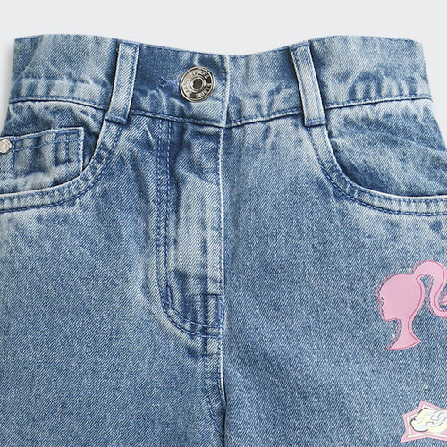 Barbie Distressed Patchwork Light Blue Jeans BAP504