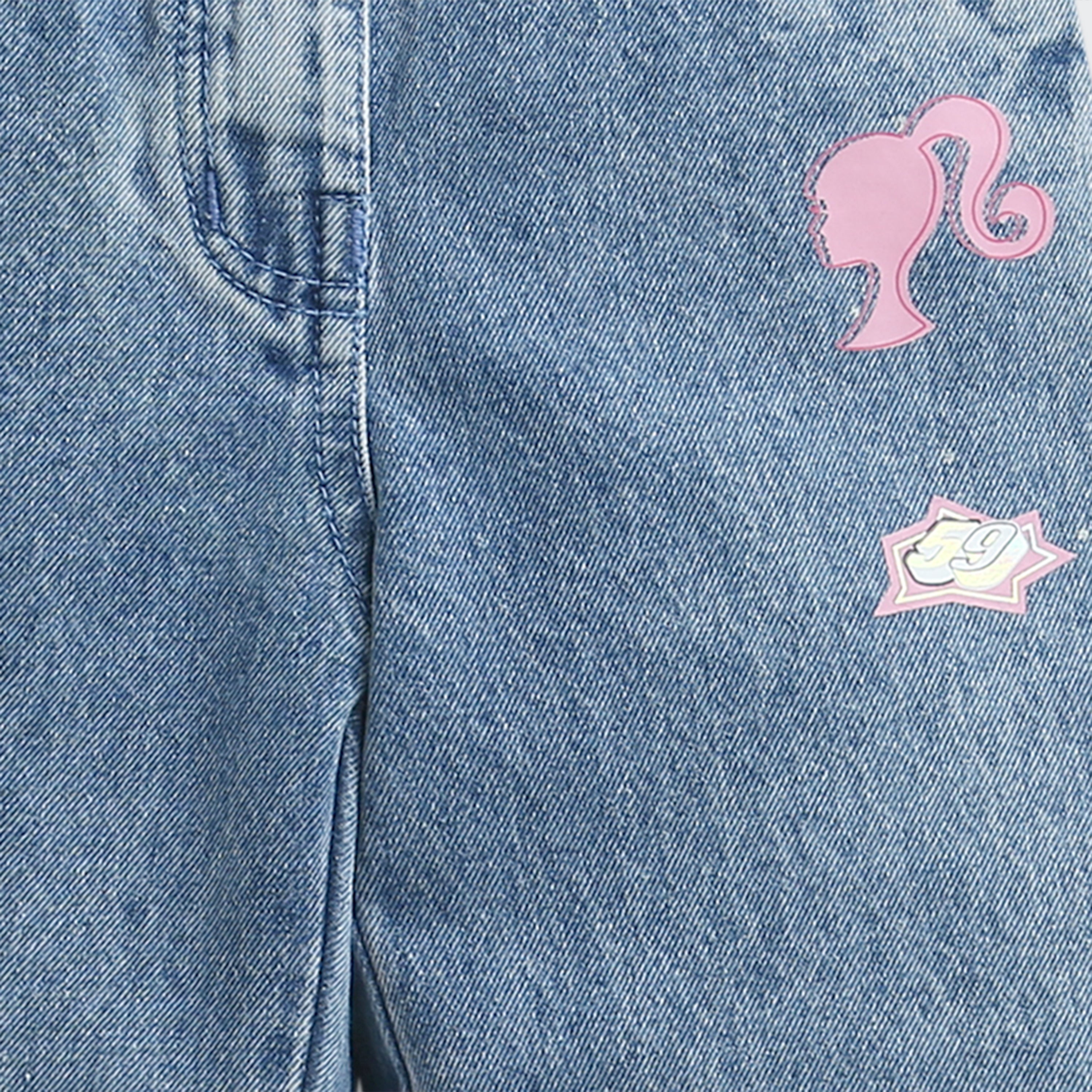 Barbie Distressed Patchwork Girls Light Blue Jeans | Trendy Girls Outfit Online | Kids