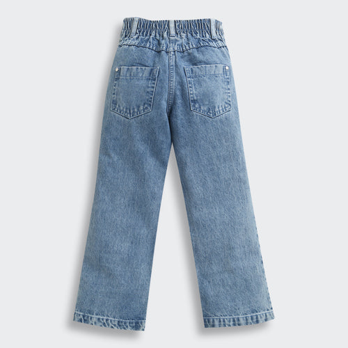 Barbie Distressed Patchwork Light Blue Jeans BAP504