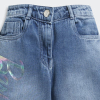 Barbie x Tiny Girl Washed Denim Pants for Girls | Trendy Kidswear