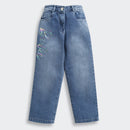 Barbie x Tiny Girl Washed Denim Pants for Girls | Trendy Kidswear