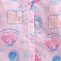 Pink Barbie Print Shirt – Classic Collared Charm