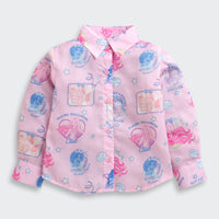 Pink Barbie Print Shirt – Classic Collared Charm