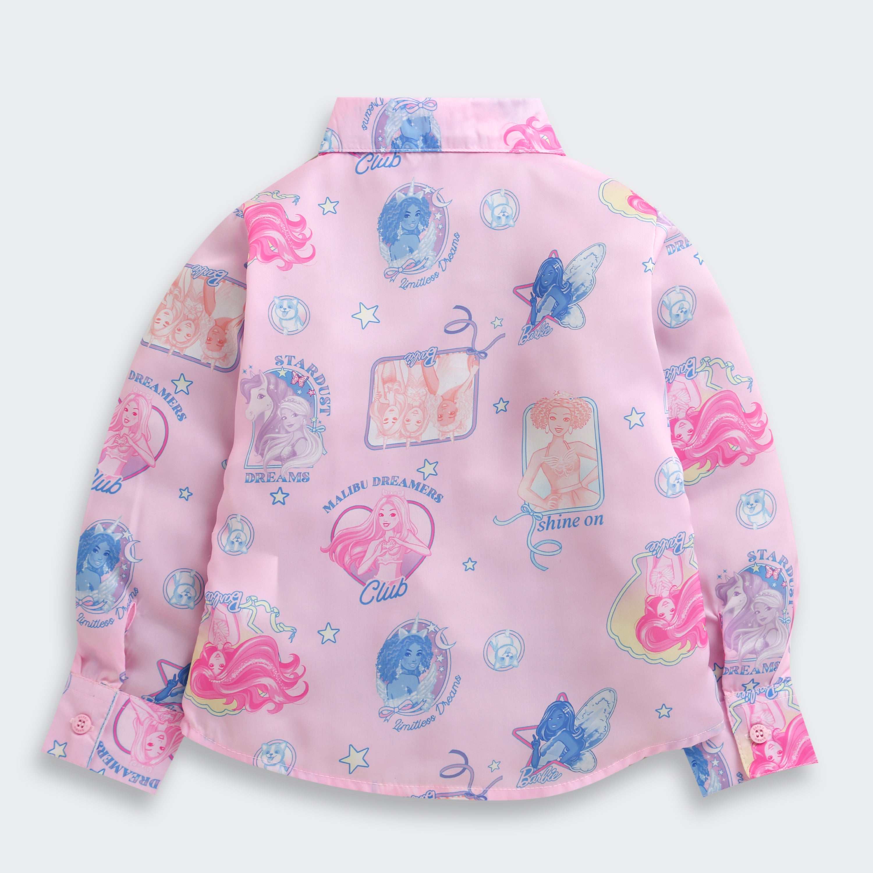 Pink Barbie Print Shirt – Classic Collared Charm