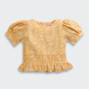 Mustard & White Lace Co-ord Set – Elegant Summer Look