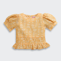 Mustard & White Lace Co-ord Set – Elegant Summer Look