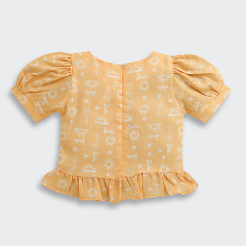 Mustard & White Co-ord Set BASET373