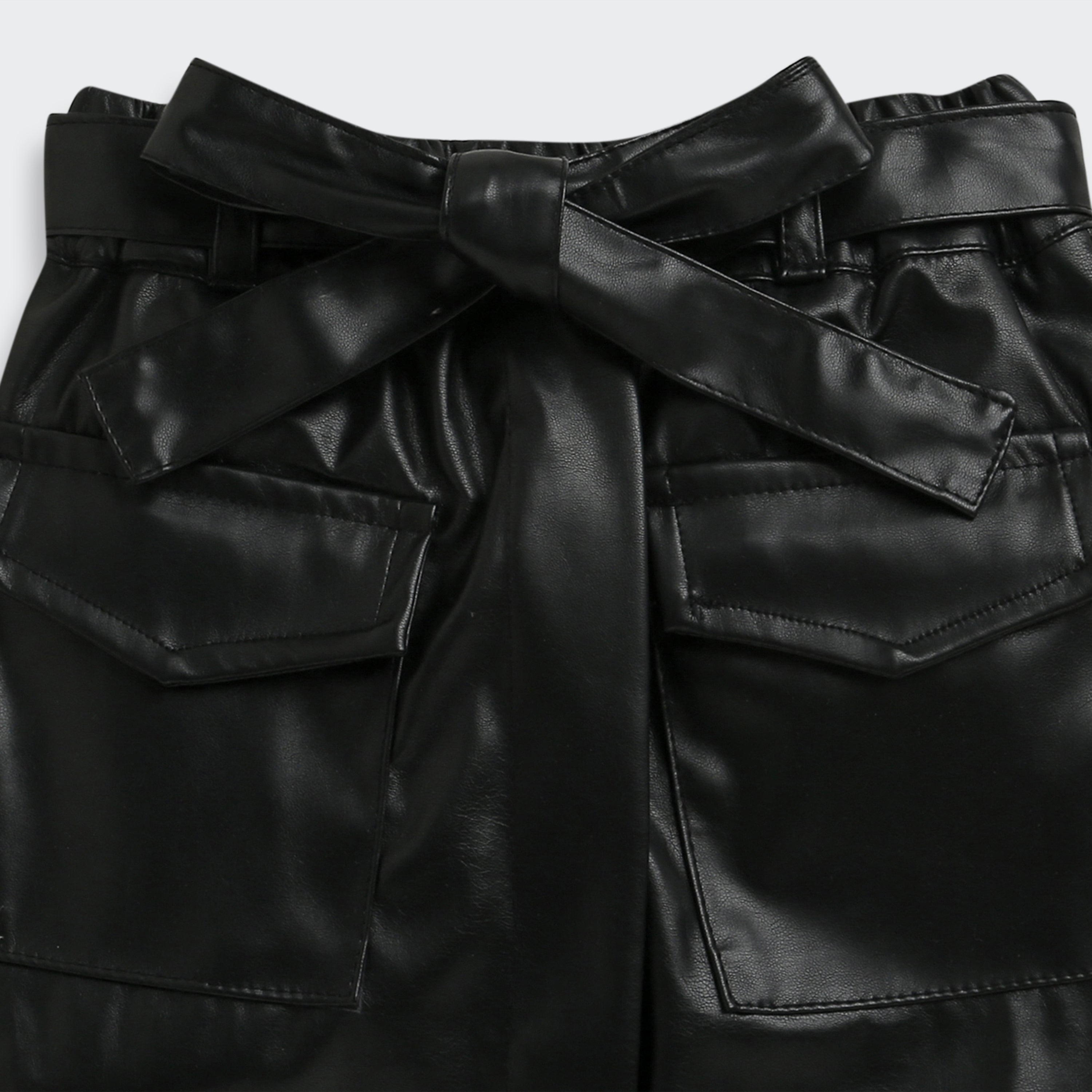 Girls Black Leather Look Jacket Skirt Chic Co-Ord Set Online Kids