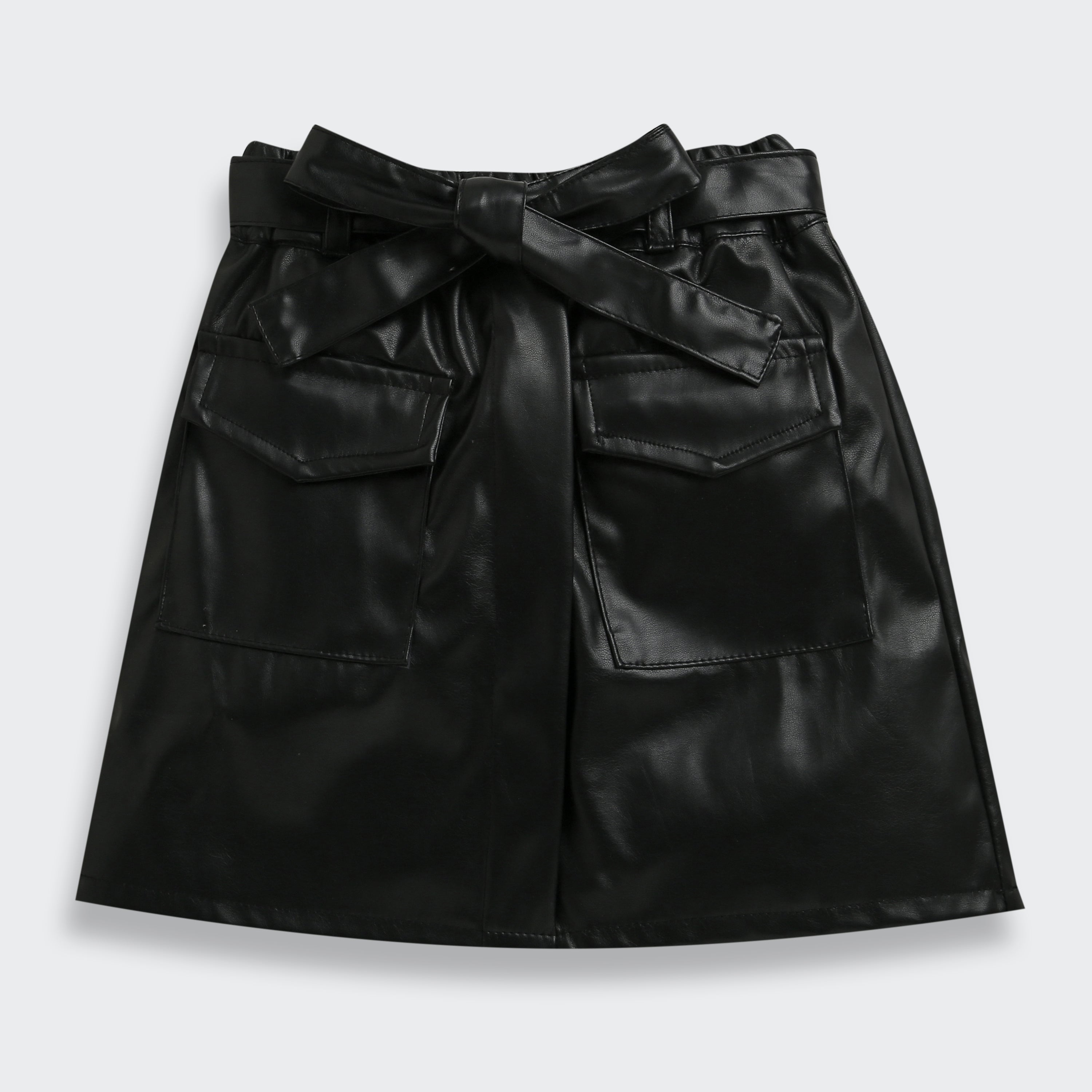 Black Faux Leather Co-ord Set – Cool Party Look for Girls