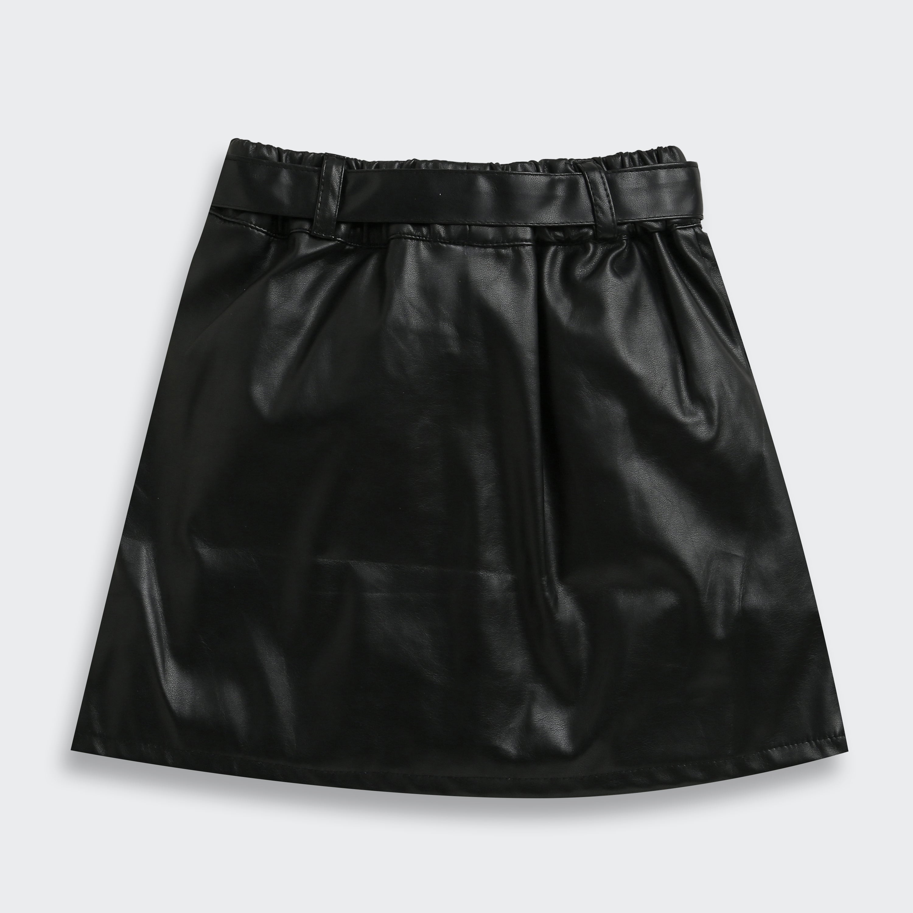 Black Faux Leather Co-ord Set – Cool Party Look for Girls