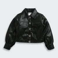 Black Faux Leather Co-ord Set – Cool Party Look for Girls