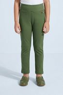 Olive Green Stretch Fit Leggings JG867