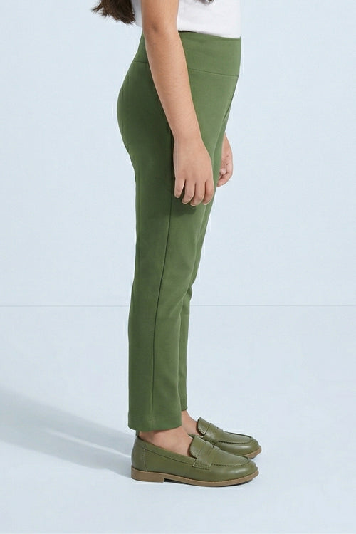 Olive Green Stretch Fit Leggings JG867