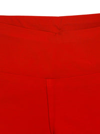 Red Mid-Length Pants – Stretch Comfort Fit