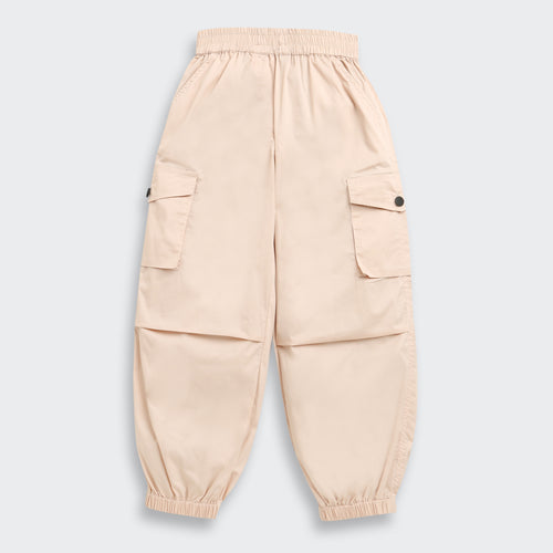 Beige Utility Cargo Joggers 0142