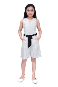 White Polka Jumpsuit – Belted Classic Fit