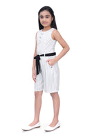 White Polka Jumpsuit – Belted Classic Fit