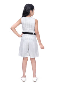 White Polka Jumpsuit – Belted Classic Fit