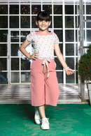 Peach Coord Jumpsuit – Dual Fabric Design