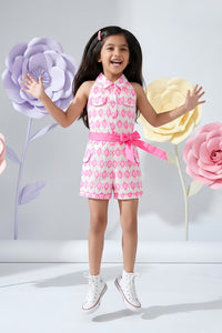 Playful Pink Print Jumpsuit JP341