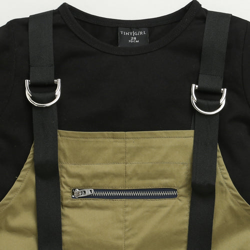 Urban Cargo Style Olive Dungaree JP348