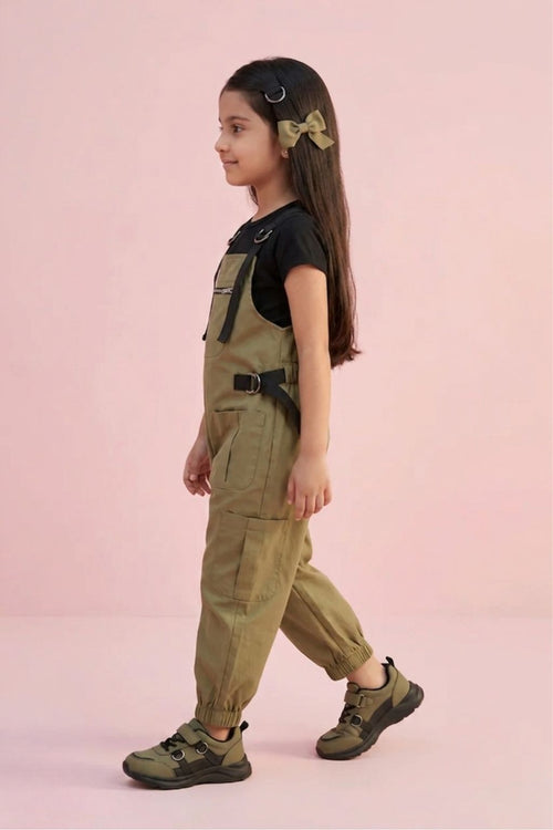 Urban Cargo Style Olive Dungaree JP348