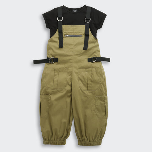 Urban Cargo Style Olive Dungaree JP348