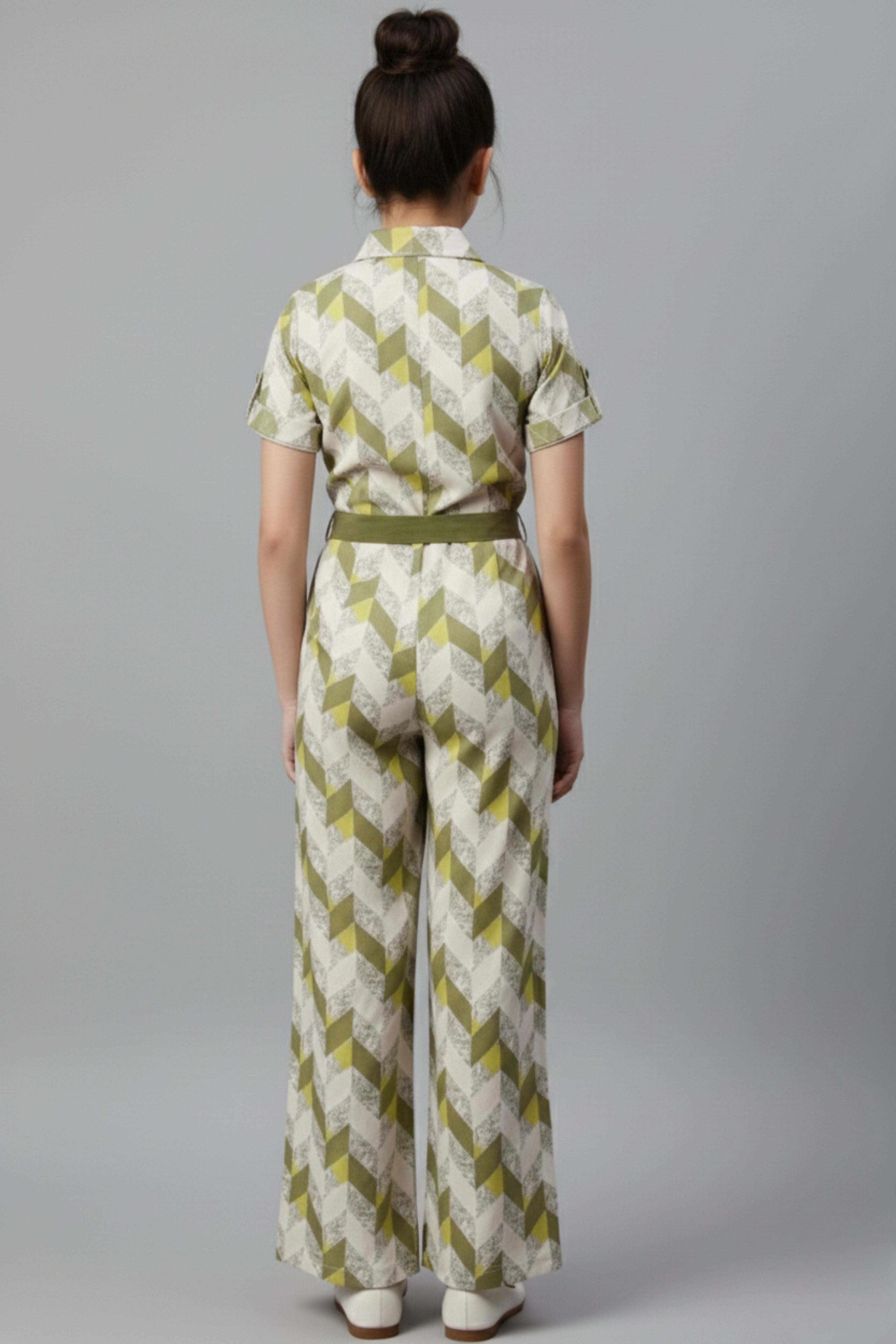 Tiny Girl Olive Green Printed Jumpsuit – Trendy Western Wear